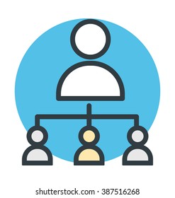 People Hierarchy Colored Vector Icon