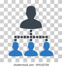 People Hierarchy icon. Vector illustration style is flat iconic bicolor symbol, smooth blue colors, transparent background. Designed for web and software interfaces.
