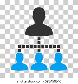 People Hierarchy icon. Vector illustration style is flat iconic bicolor symbol, blue and gray colors, transparent background. Designed for web and software interfaces.