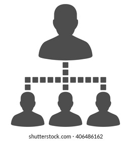 People Hierarchy vector toolbar icon. Style is flat icon symbol, gray color, white background, square dots.