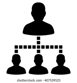 People Hierarchy vector toolbar icon. Style is flat icon symbol, black color, white background, square dots.