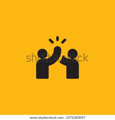 People high five icon flat vector design