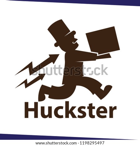people hold the box logo icon vector template. huckster logo icon