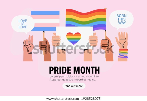 People Hold Signs Banner Placards Lgbt Stock Vector (Royalty Free ...