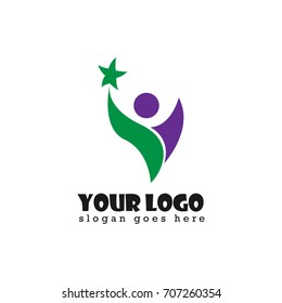 People hold star design logo