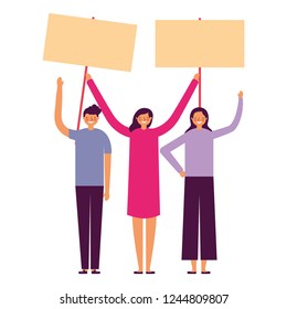 people holding banners
