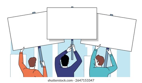 People Holding Up Blank Signs in Protest