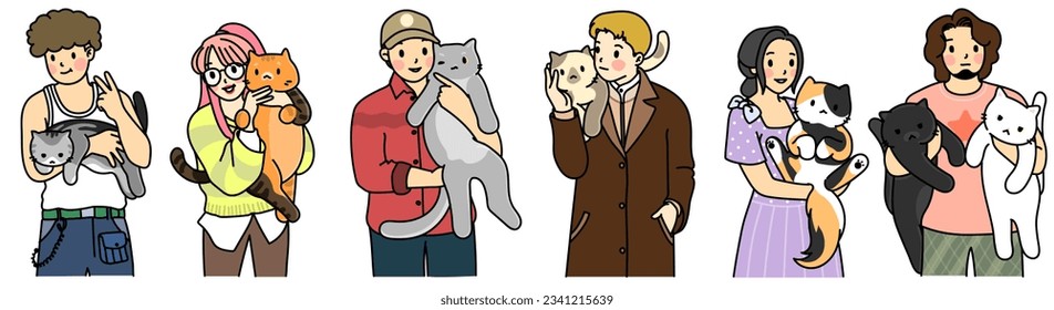 People holding cute cats