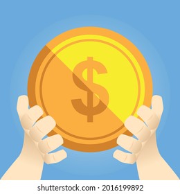 Gente con signo de dólar, concepto de diseño de ilustración de vector en estilo plano