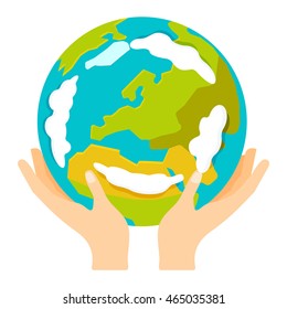 People holding earth