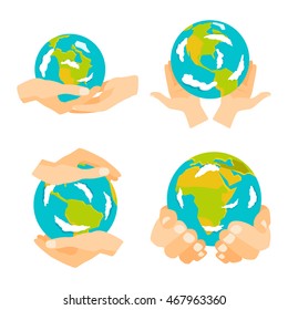 People holding earth