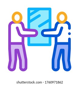 people holding glass icon vector. people holding glass sign. color symbol illustration