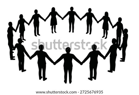 people holding hands in a circle