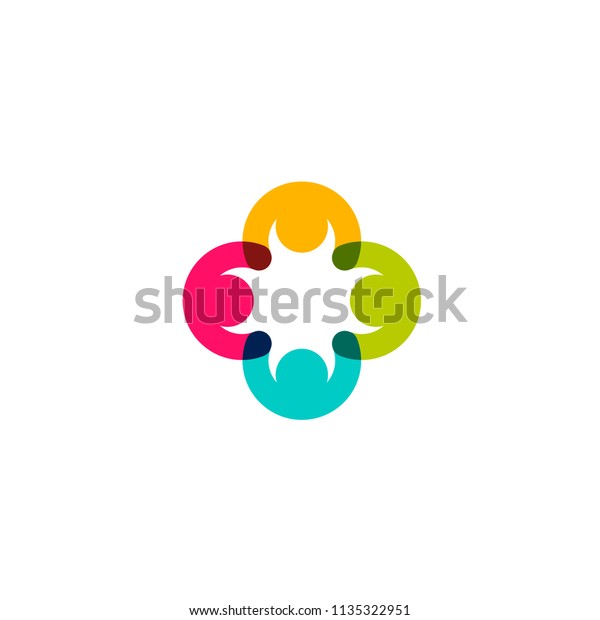 People Holding Hands Colorful Logo Sign Stock Vector (Royalty Free ...