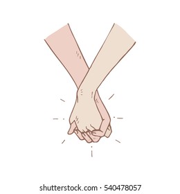 People holding hands concept, vector illustration.