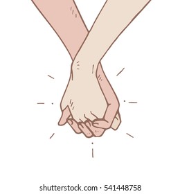 People holding hands concept, vector illustration.