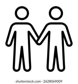 People holding hands icon on white background vector
Vector icon