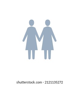 People Holding Hands Icon Two Women Stock Vector (Royalty Free ...