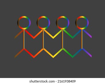 people holding hands as symbol peace  Support Ukraine  No sign war  Simple line drawing  Vector illustration 