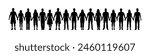 People holding hands together in row vector silhouette set. Young people standing together black silhouette collection.	