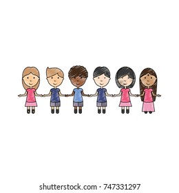 people holding hands  vector illustration