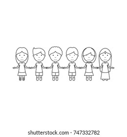 people holding hands vector illustration