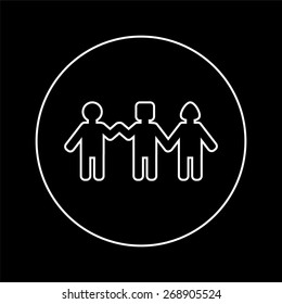 people holding hands.group of people. stock vector