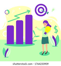 people are holding lights - digital marketing in flat style - illustration for landing pages