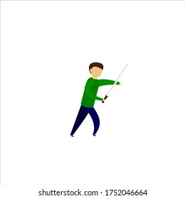 People holding on sword vector illustration