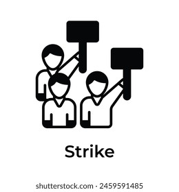 People holding placards showing concept icon of strike, demonstration vector