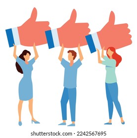 People holding rate like hands. Brief review rating. Review rating and feedback. Customer choice and know your client concept