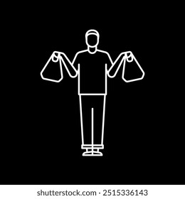 People holding shopping bags. vector illustration flat design