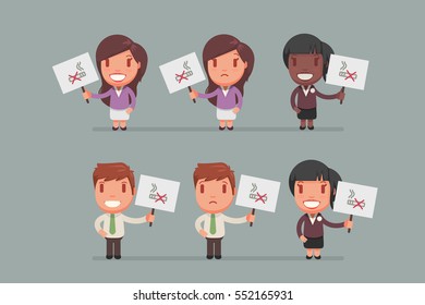 people holding signs vector illustration