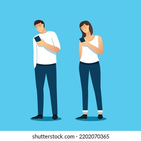 people holding smartphone. vector illustration