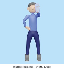 People holding, using mobile phones concept. Realistic 3d object cartoon style