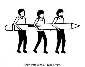 people holding wooden pencil