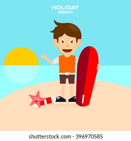 People in holiday. Beach. Vector eps 10