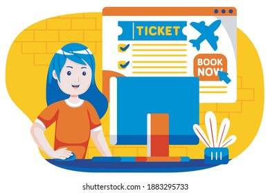 Ilustración vectorial de vacaciones de la gente con estilo de diseño plano.