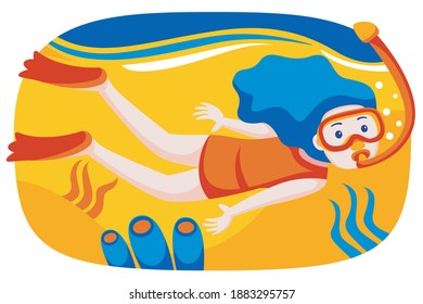 Ilustración vectorial de vacaciones de la gente con estilo de diseño plano.