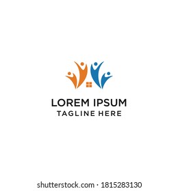 People Home logo template design Vector illustration