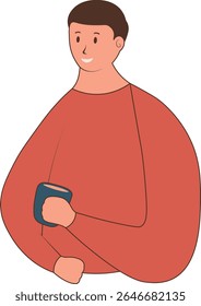 People with Hot Drinks. Isolated Vector Cartoon Character