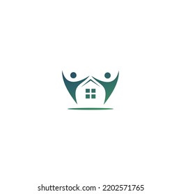 people and house creative design logo