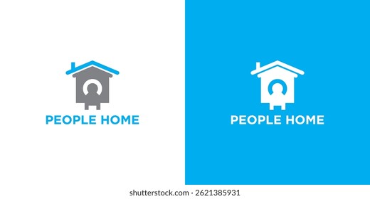 People house and home logo icon design