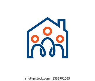 People and House Logo Template, Icon, Symbol