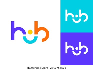 people hub connection wordmark logo design concept