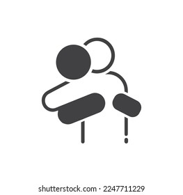 People hug each other, friends embrace - vector, icon, graphic. 