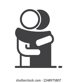 People hug each other, friends embrace - vector, icon, graphic.