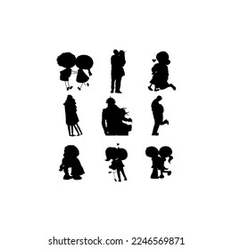 people hug illustration creative design