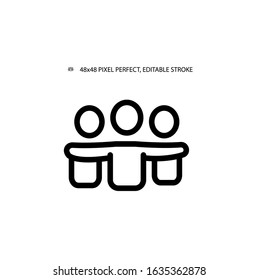 People hug simple line icon vector illustration. Editable stroke. 48x48 Pixel Perfect.