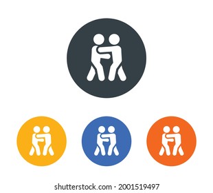 People hugging icon vector illustration. Human relationship.